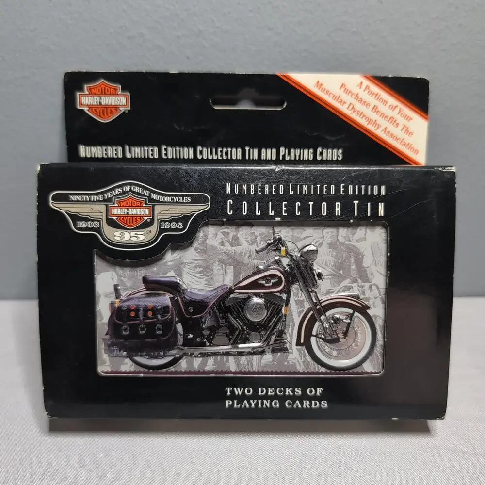 Lot of 3 Collectable Vintage Harley Davidson Playing Cards and Tins New Sealed